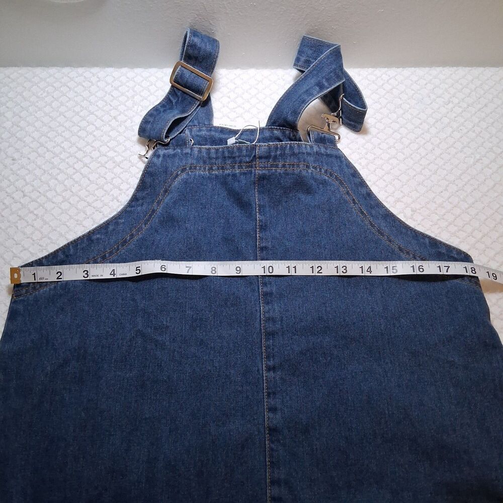 NWT Denim Overall Mini Dress Women's Sz M Casual Relaxed Fit Country Ranch Farm - Picture 7 of 11